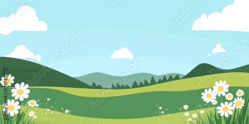 Spring landscape banner