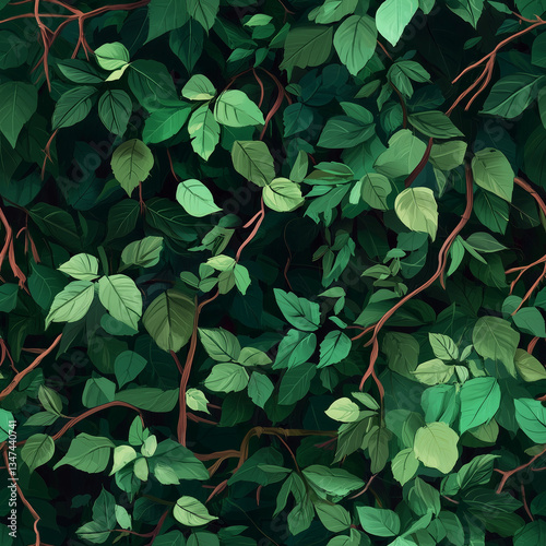 Climbing Vines Pattern - seamless tile
