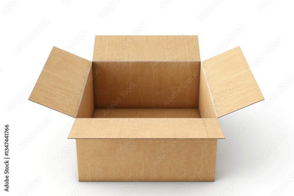 Empty brown cardboard box open, ready for packing and shipping. Empty brown cardboard box open, ready for packing and shipping.