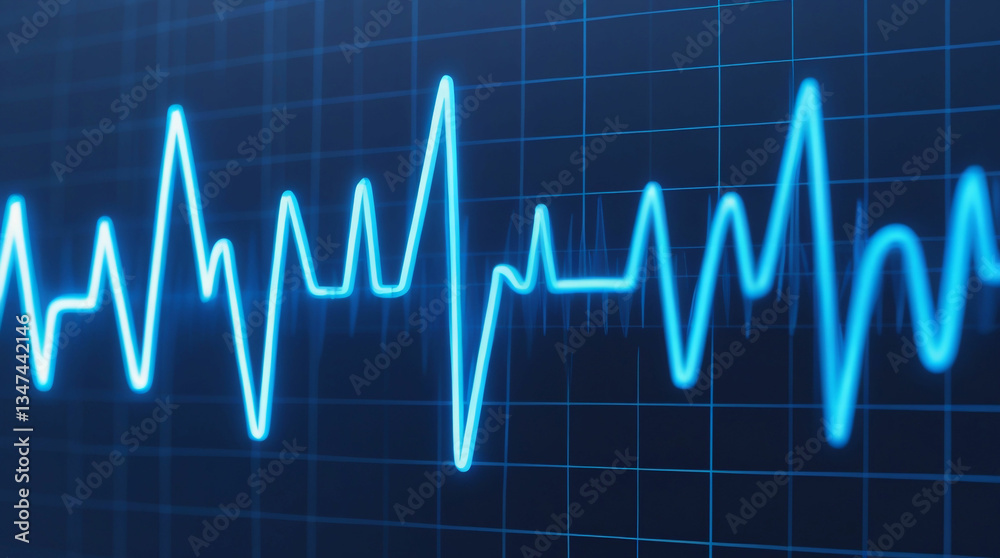 Heartbeat ECG Line on Grid Background Heartbeat ECG Line on Grid Background