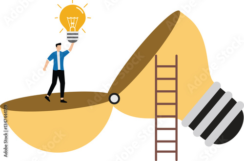 New creative idea, innovation or solution for business