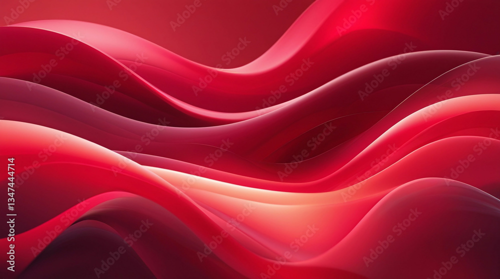 Fototapeta premium Abstract Red Gradient with Soft Blurred Waves