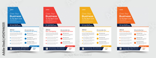 Corporate Business flyer template vector design ,flyer in A4 with colorful triangles bundle of 2 templates of different colors a4 flyer template.