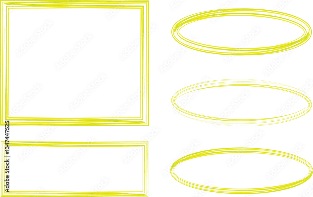 Obraz premium bright yellow colored creative frames set