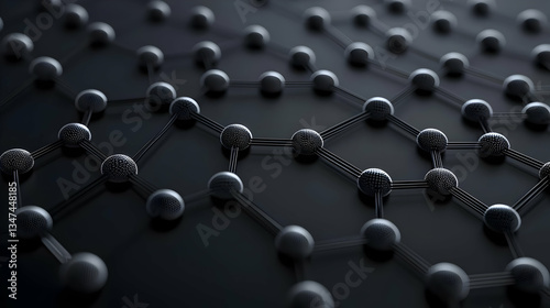 Complex Molecular Structure Network On Dark Background