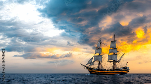 Pixelated Sailboat At Dramatic Sunset