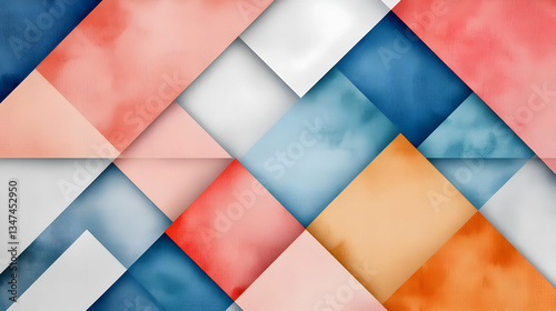 Abstract Geometric Watercolor Design Pattern