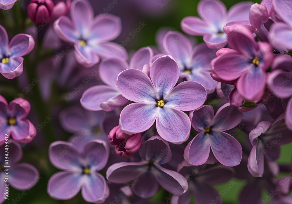 Blooming violet lilac flowers in a garden. Blooming violet lilac flowers in a garden.