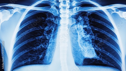 Chest X-ray showing diffuse interstitial lung disease