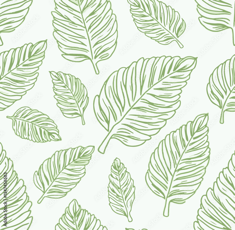 Fototapeta premium seamless background with leaves