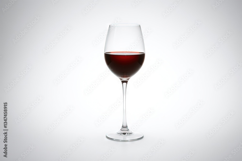 Elegant red wine glass isolated on a light background showcasing rich color and clarity Elegant red wine glass isolated on a light background showcasing rich color and clarity