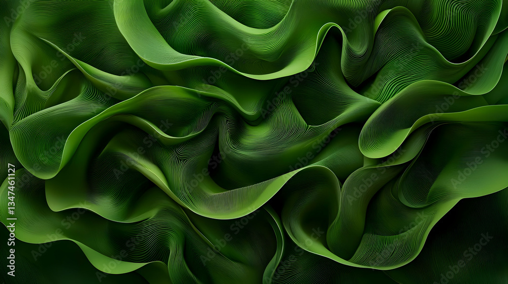 Obraz premium Abstract Green Wavy Pattern Texture