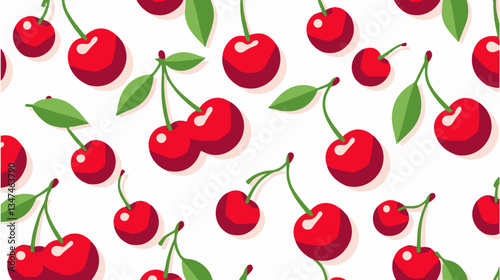 Seamless pattern with cherries, cherry seamless pattern