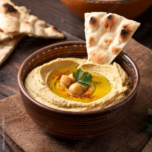 hummus traditional middle eastern food AI generated