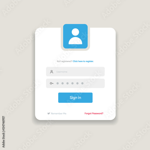 Set of Sign Up and Sign In forms. Registration and login forms page. Professional and User-friendly web and UI UX design elements. Modern Sign in and Register page. Username, email and password.