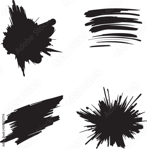 Black brush strock set 