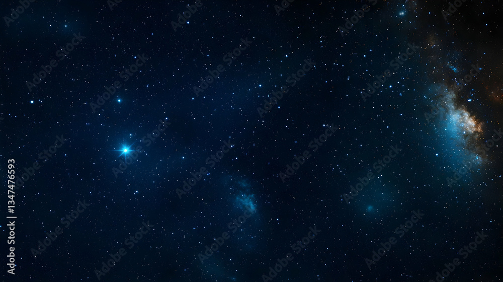 Fototapeta premium Vast Starry Night Sky With Nebulas