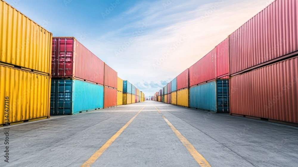Fototapeta premium Shipping Containers in a Row