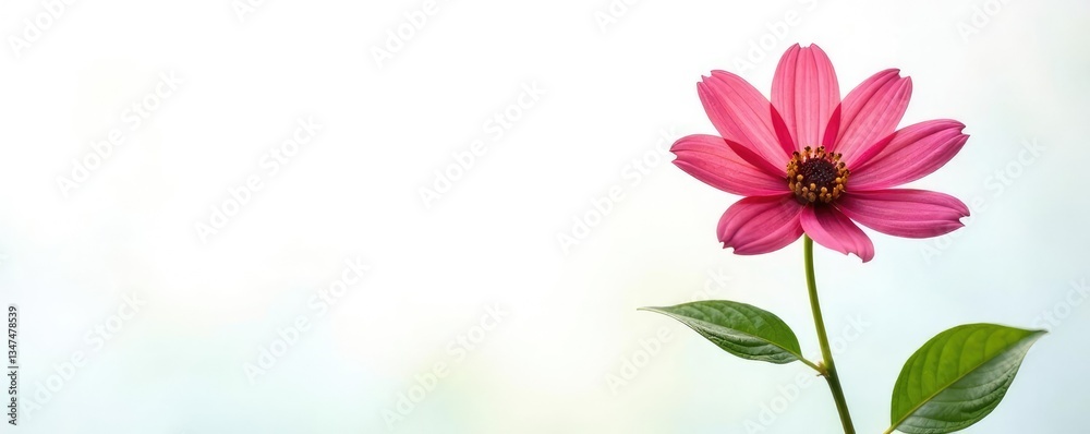 Fototapeta premium Colorful single stem isolated on white background, floral, plants, flowers