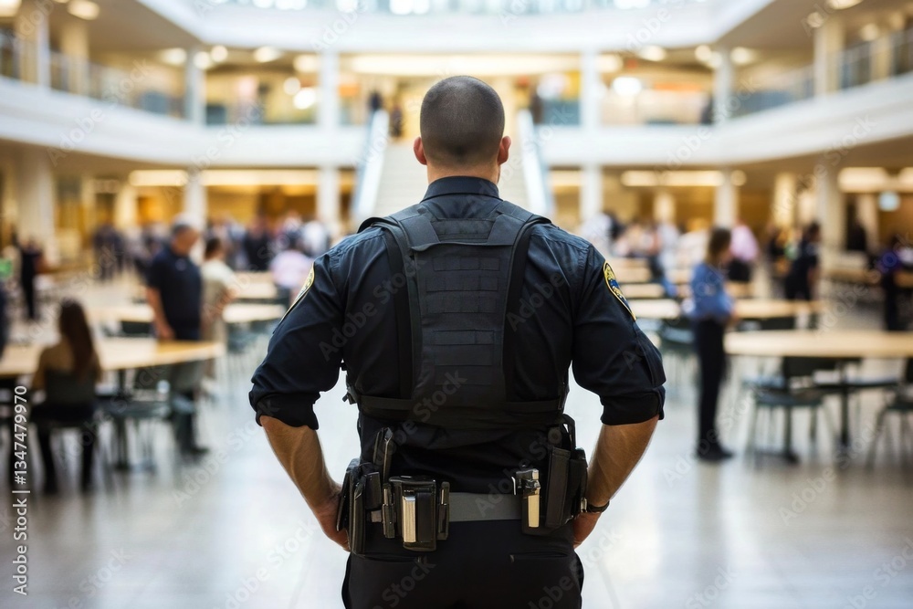 The vigilant security guard watches over educational institutions for safety.