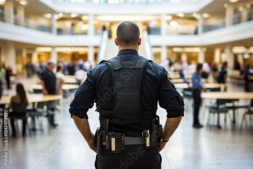 The vigilant security guard watches over educational institutions for safety. 