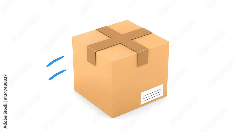 Fototapeta premium Fast delivery box cartoon isolated on white background