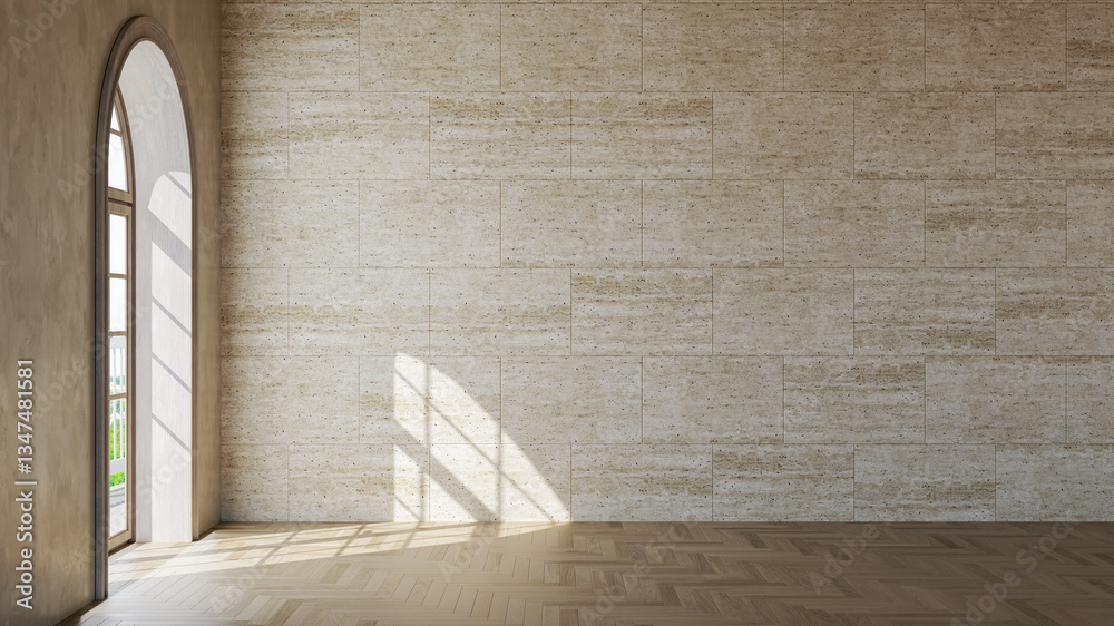 Fototapeta premium Large luxury modern bright interiors Living room mockup illustration 3D rendering image