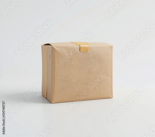 Wallpaper Mural Brown Shipping Box Package Wrapped with Tape on White Background Studio Torontodigital.ca