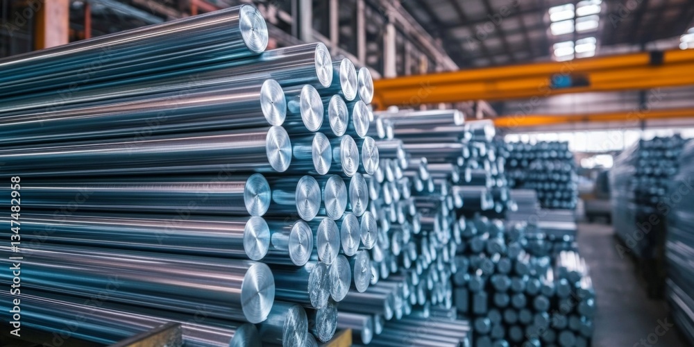 The recycling process of aluminum rods into foil products.