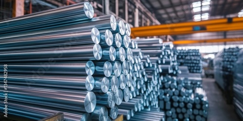 Obraz na płótnie The recycling process of aluminum rods into foil products. w salonie