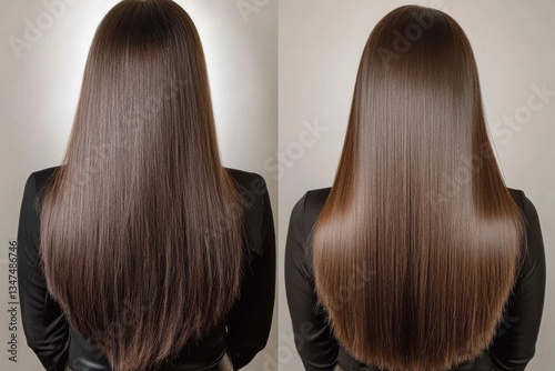 Obraz na płótnie Transform Your Hair with Keratin Treatment: Before and After Results w salonie