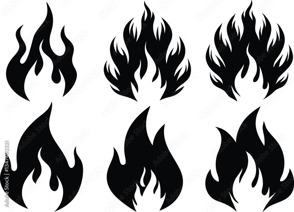 Fire flame icon vector set, Fire flame symbol Fire flame icon vector set, Fire flame symbol