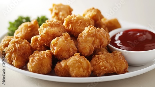 Crispy Chicken Nuggets with Ketchup
