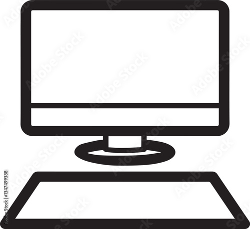 Computer i con illustration vector art design