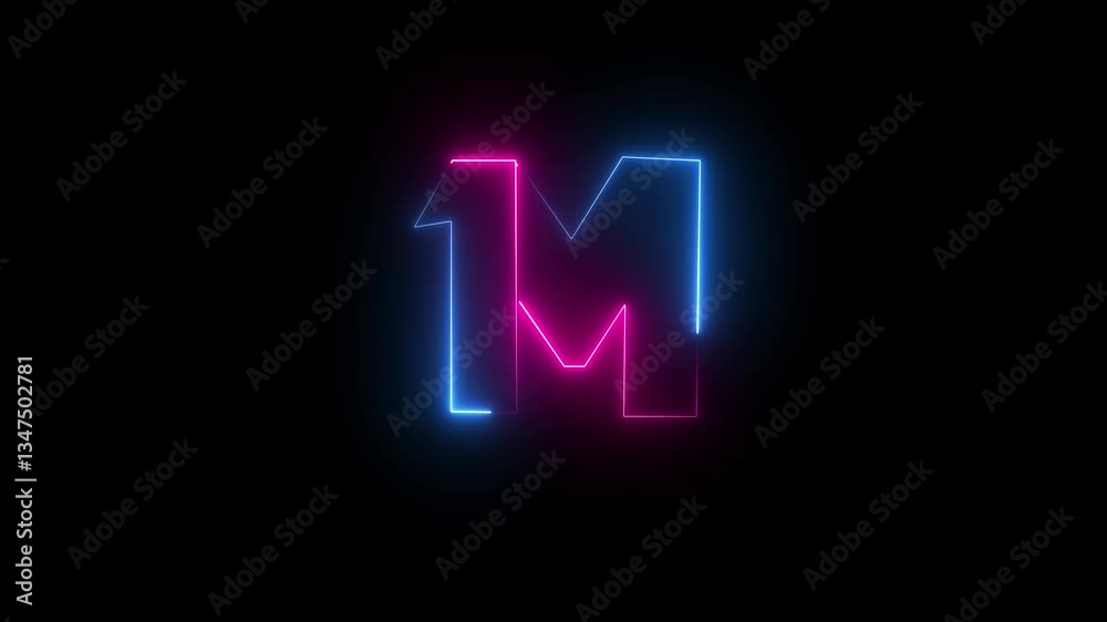 Neon text 1M, Reaching 1 Million A Remarkable Achievement in Content Creation and Community Building


