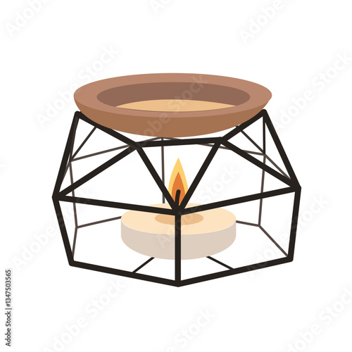 Hand drawn aroma diffuser set . Aromatherapy collection. Aroma oil lamp to calm the body. Relaxation and spa items. For poster invitation flyer banner