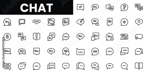Various chat icons featuring speech bubbles and messaging symbols.