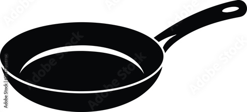 Frying pan icon, Frying pan silhouette vector