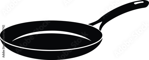 Frying pan icon, Frying pan silhouette vector