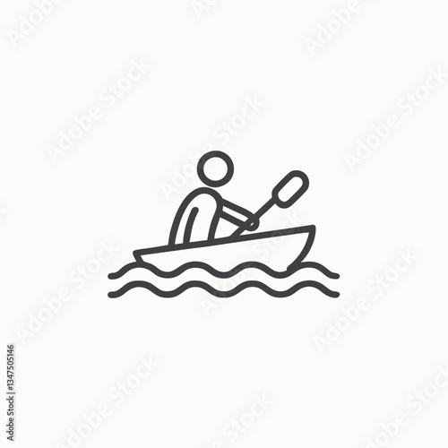 Vector of a Man Kayaking with Bold Black Design Rapid Reflections Black Icon. canoe sprint, kayaker, rower silhouette set. isolated background.