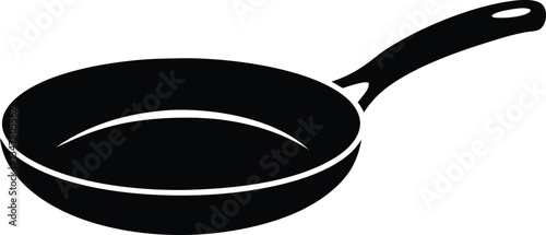 Frying pan icon, Frying pan silhouette vector
