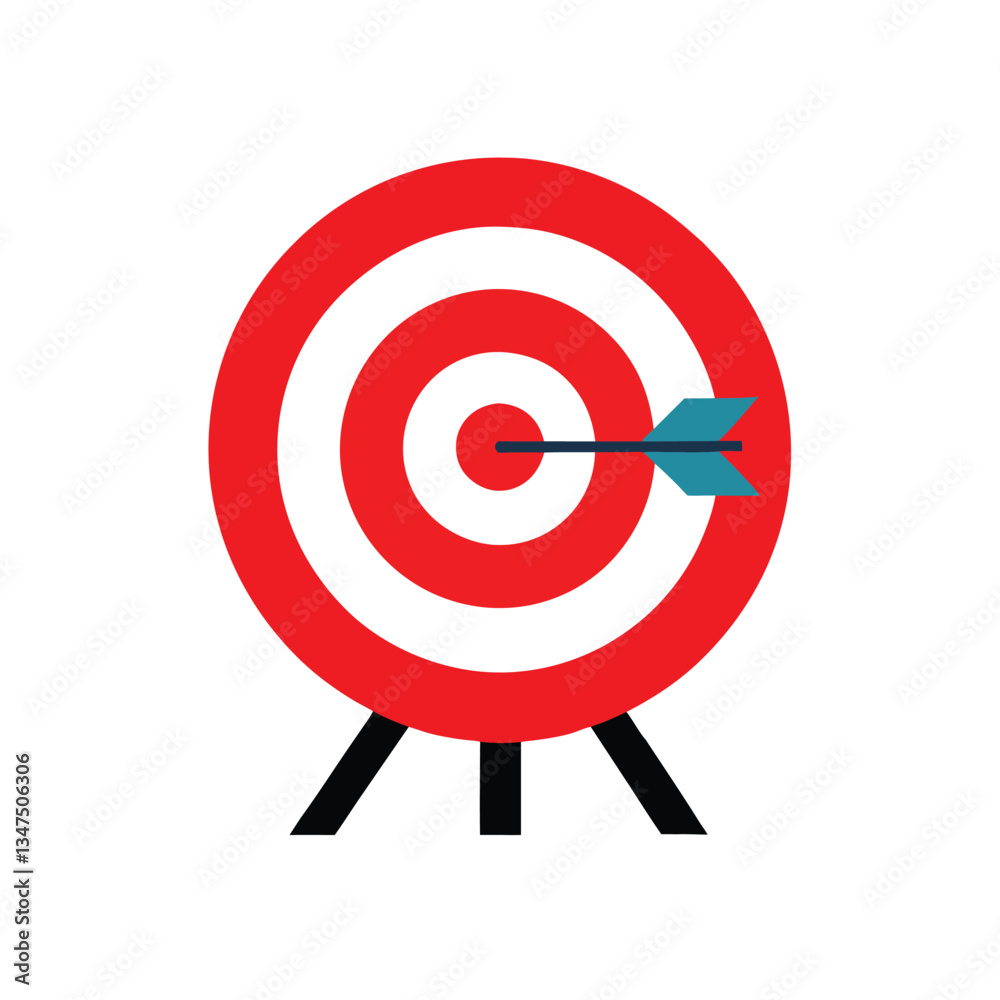 Realistic archery Target icon, paper texture, worn edges, classic sports look on white background. Realistic archery Target icon, paper texture, worn edges, classic sports look on white background.