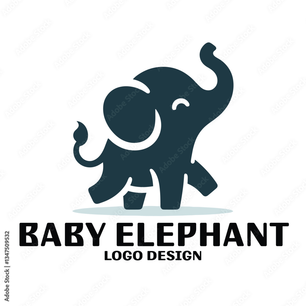 Obraz premium Baby Elephant Vector Logo Design