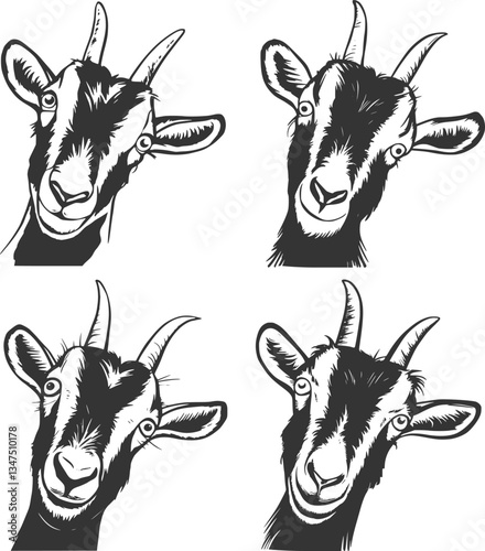 Goat head cricut, Goat farm animal
