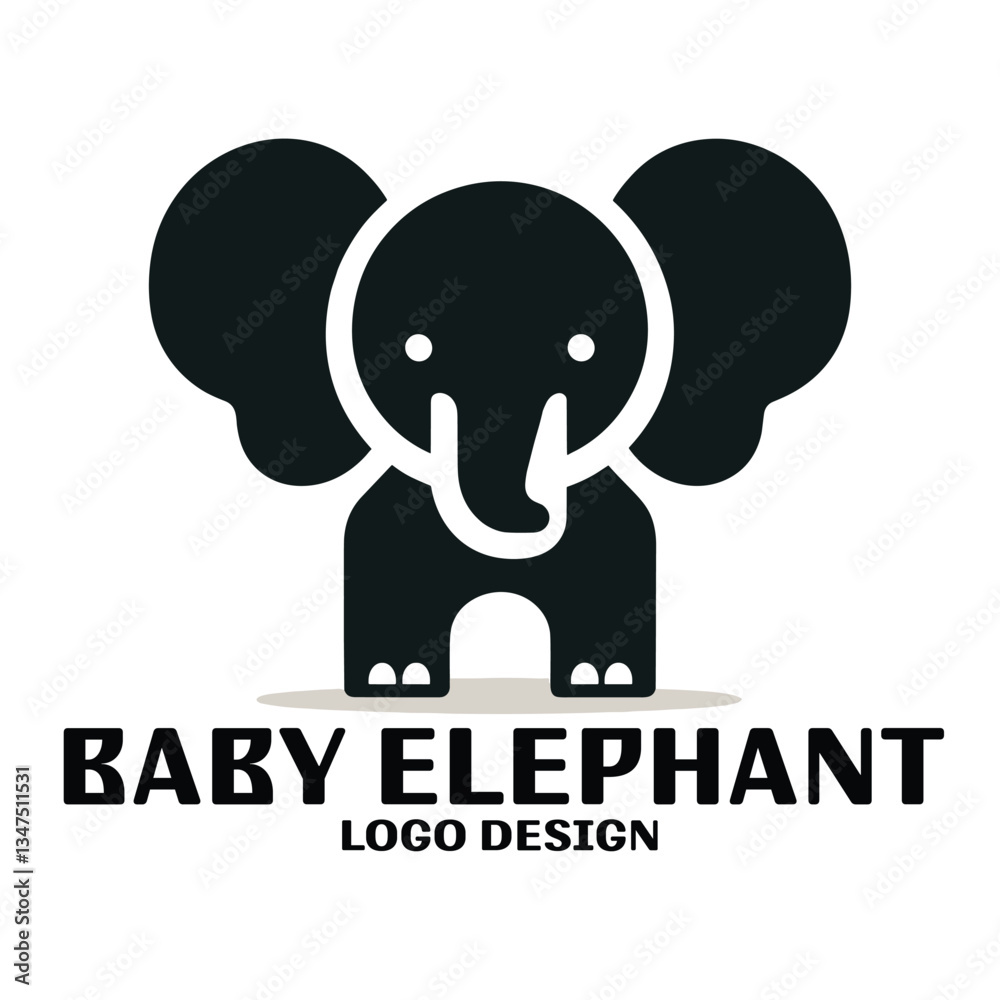 Obraz premium Baby Elephant Vector Logo Design