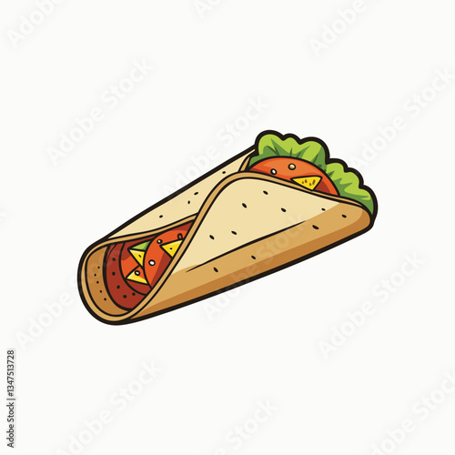 Hand drawn turkish food. Doner shawarma sketch hand drawn Fast food Vector illustration