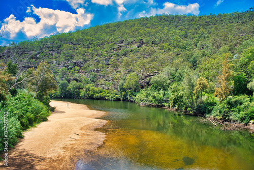 The Colo River flows through the wilderness of Wollemi National Park in the Central Tablelands of New South Wales, Australia
