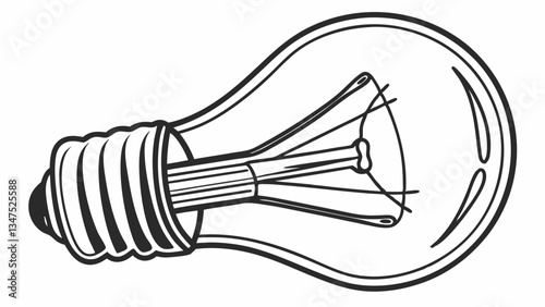 Light Bulb Icon: A minimalistic line drawing of a light bulb, representing the concept of illumination and electricity.