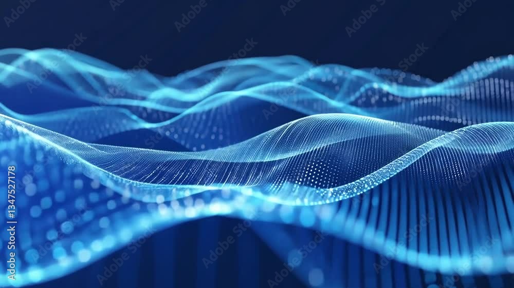 Leuchtende digitale Wellen auf dunklem Hintergrund