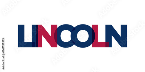 Lincoln, Nebraska, USA typography slogan design. America logo with graphic city lettering for print and web. photo
